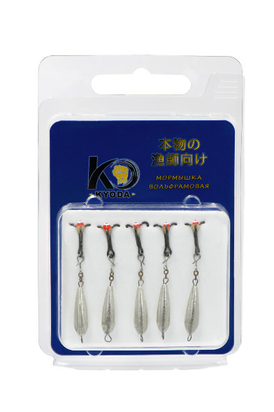 Мормышка Kyoda Черт с подвесным тройником, размер XL, вес 2.8 гр серебро 5 шт