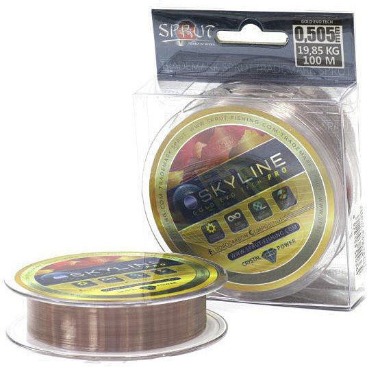 Леска Sprut Skyline Fluorocarbon Composition EvoTech PRO Gold 0.185 100м