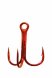 Крючок-тройник FISH SEASON с кругл. поддевом №2/0 Red 4шт 11030R-0042F
