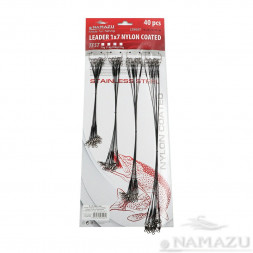 Набор поводков стальных NAMAZU Leader 1х7 Nylon Coated Black, L-15/20/25/30 см, test- 7 кг по 10 шт.