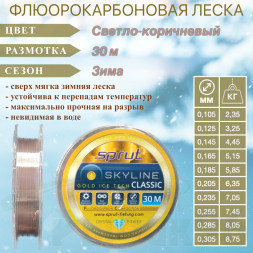 Леска SPRUT Skyline Fluorocarbon Composition Classic Gold 0.165 30м