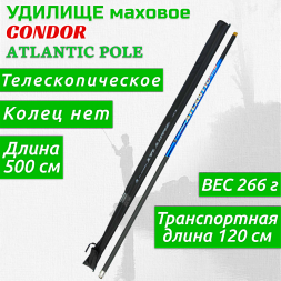 Удилище Condor Atlantic Pole без колец, длина 5 м, carbon IM-7