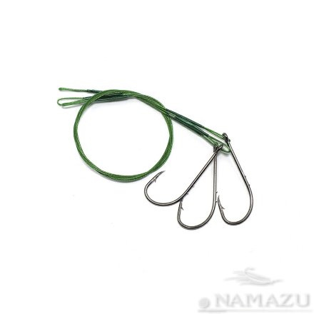 Поводок стальной NAMAZU Leader 1х7 Nylon Coated Green, d-0,39 мм L-30 см, с одинарным крючком 92247