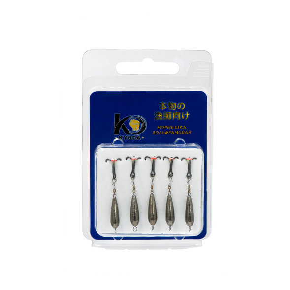 Мормышка Kyoda Черт с подвесным тройником, размер M, вес 1.3 гр черный никель 5 шт